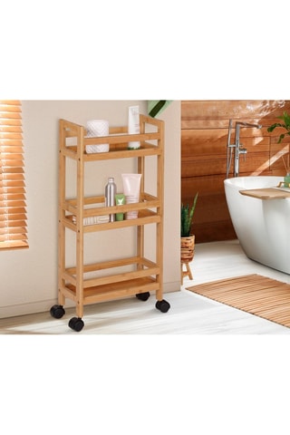 Carinho de cozinha em bambu 3 níveis Maya - Natural e preto