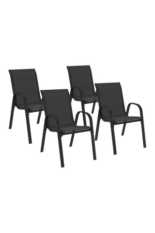 4 cadeiras de jardim empilháveis - 84 x 51,5 x 68 cm