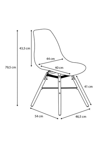 2 cadeiras Arkken - Pés em faia - 46 x 45 x 81,5 cm
