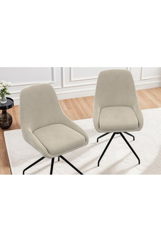 2 cadeiras Olivia - Creme - 47,5 x 79 x 54 cm - Revestimento em veludo