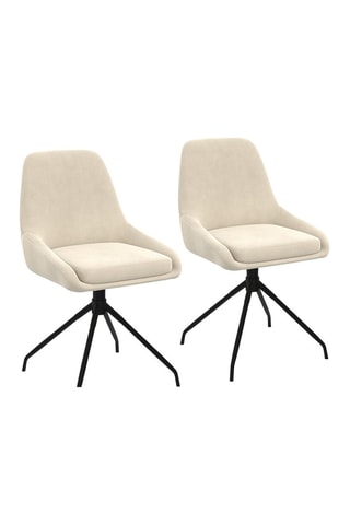 2 cadeiras Olivia - Creme - 47,5 x 79 x 54 cm - Revestimento em veludo
