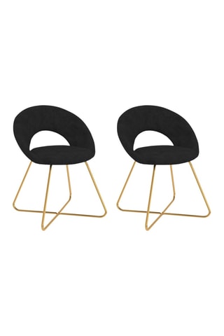 2 cadeiras Malone - Preto e dourado