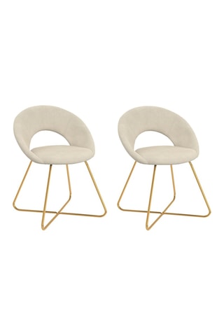 2 cadeiras Malone - Creme e dourado