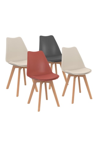 4 cadeiras Nordia - Cinzento, bege, terracotta e cinzento-escuro