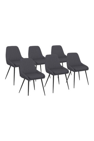 6 cadeiras Ornella - Cinzento e preto