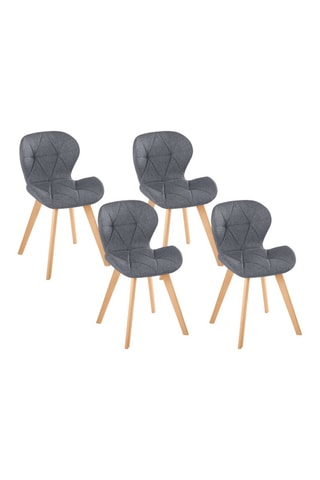 4 cadeiras Gatsby - 
Cinzento e natural