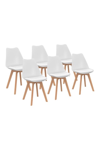 6 cadeiras Nordia - Natural e branco