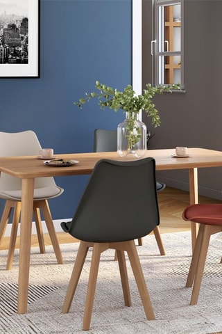 6 cadeiras Nordia - Bege, terracotta e cinzento-escuro