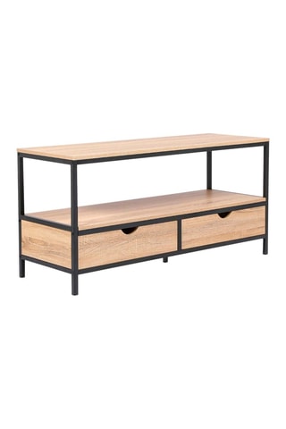 Móvel de TV com 2 gavetas Manufacture - Natural e preto
