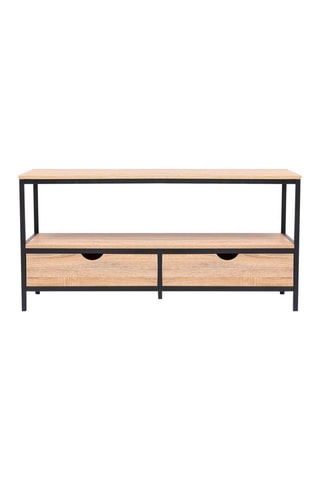 Móvel de TV com 2 gavetas Manufacture - Natural e preto