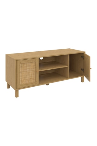 Móvel TV 2 portas Erin - Pés em pinho - Frente em vime - 115 x 40 x 48 cm