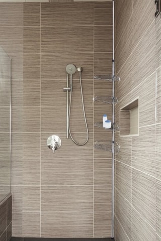 Estante de duche extensível em aço inoxidável Prateado