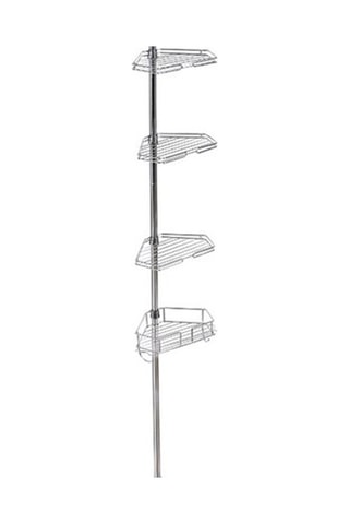 Estante de duche extensível em aço inoxidável Prateado