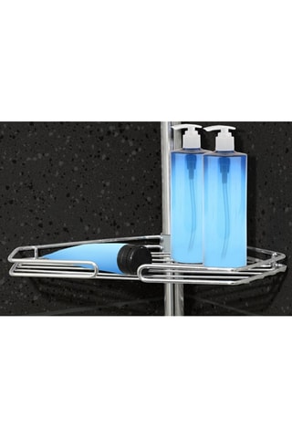 Estante de duche extensível em aço inoxidável Prateado
