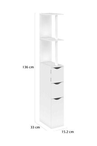Coluna casa de banho 1 porta - 15,2 x 33 x 136 cm
