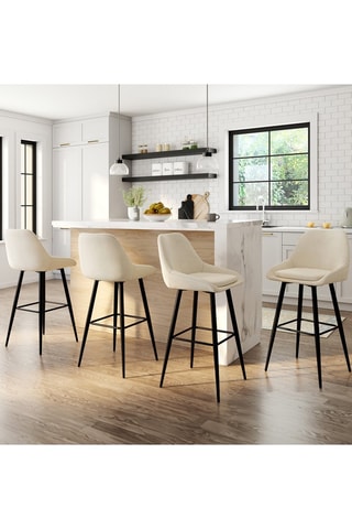 4 bancos de bar Olivia - 44 x 92 x 46 cm