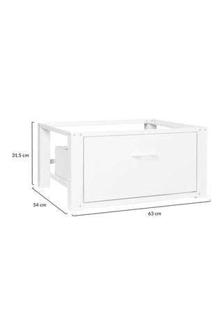 Base para máquina de lavar branca 1 gaveta - Branco