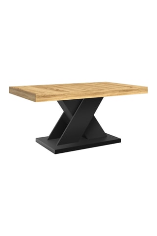 Mesa de centro Alexia - Imitação de madeira e preto