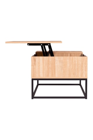 Mesa de centro elevável Manufacture - Preto e imitação de madeira