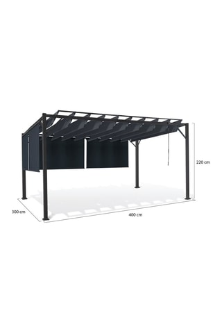 Pérgula lascas orientáveis com 4 estores integrados - 12 m²