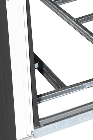 Abrigo de jardim com base - Cinzento e branco - 8,4 m³