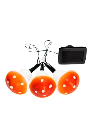 Grinalda solar cogumelos 3 LED - Branco quente