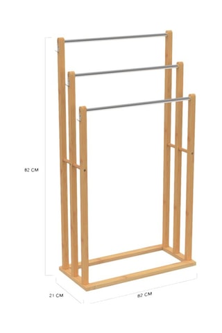 Suporte para toalha Maya 3 níveis em bambu - Natural