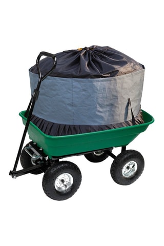 Carro de jardim de caixa inclinável com saco - 60 x 53,5 x 152 cm