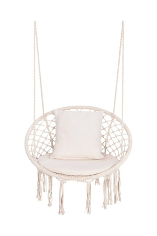 Cama de rede macramé com almofada - 60 x 50 x 120 cm