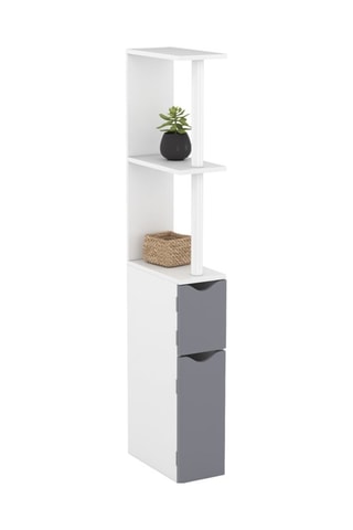 Móvel WC 2 portas - Branco e cinzento-escuro