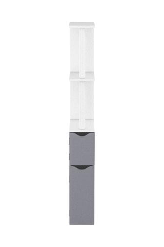 Móvel WC 2 portas - Branco e cinzento-escuro