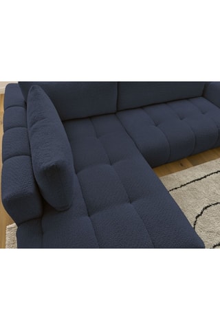 Canapé d'angle gauche convertible Fuji - Bleu foncé - 4 places - En polyester - Couchage 228 x 154 cm