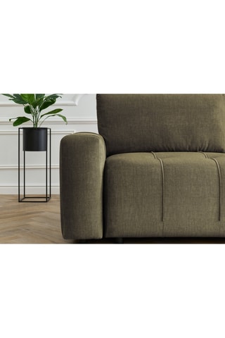 Canapé d'angle droit convertible Arsene - Vert - 3 places - En tissu velours 