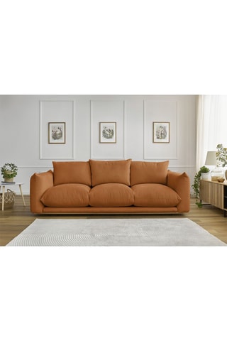 Canapé Ernest - Orange - 3 places - En polyester et nylon