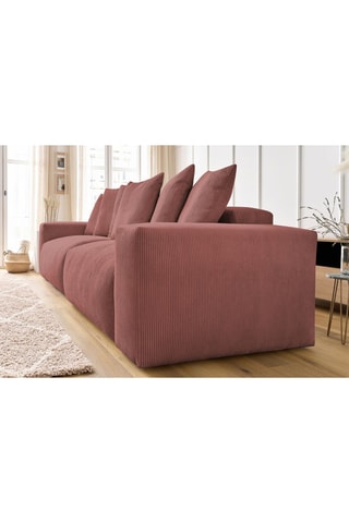 Canapé Voltaire - Rose - 4 places - Toucher velours