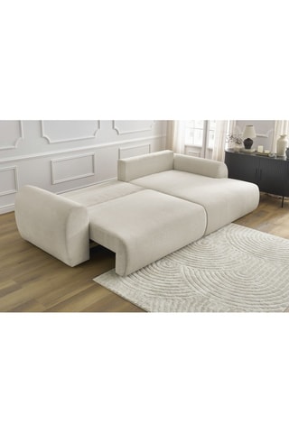 Canapé d'angle droit convertible Lucien - Beige - Couchage 250 x 150 cm