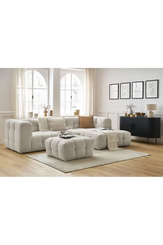 Canapé d'angle droit avec pouf Cloud - Beige