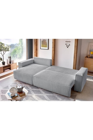 Canapé d'angle réversible convertible Nihad - Gris clair - Couchage 231 x 130 cm