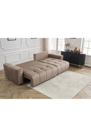 Canapé d'angle réversible convertible  Arsene - Taupe - Couchage 135 x 232 cm
