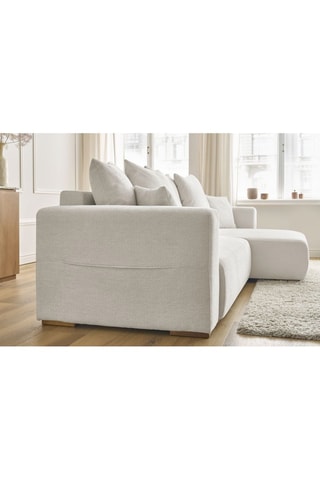 Canapé d'angle réversible convertible Sidonie - Beige - Couchage 231 x 133 cm