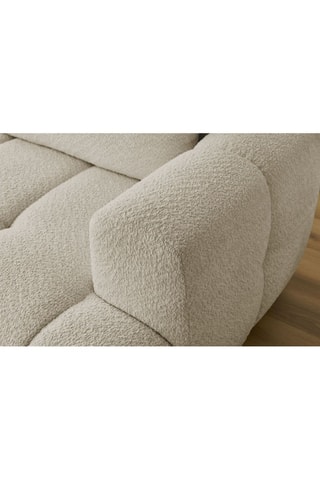 Canapé d'angle gauche convertible Fuji - Beige - 3 places - Tissu bouclette - Couchage 154 x 228 cm