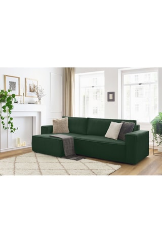 Canapé d'angle réversible convertible Nihad - Vert foncé - Couchage 231 x 130 cm