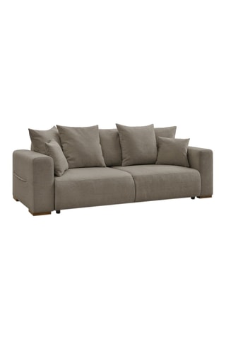Canapé droit convertible Sidonie - Taupe - Couchage 190 x 150 cm