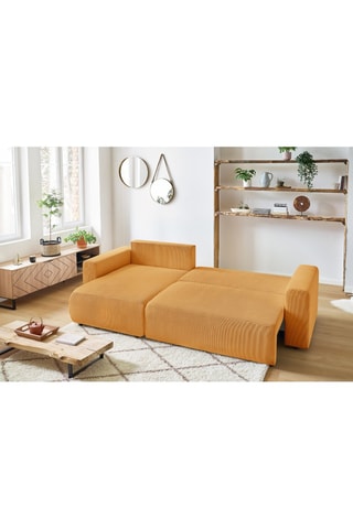 Canapé d'angle réversible convertible Envy - Moutarde - Couchage 231 x 130 cm