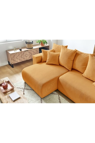Canapé d'angle réversible convertible Envy - Moutarde - Couchage 231 x 130 cm