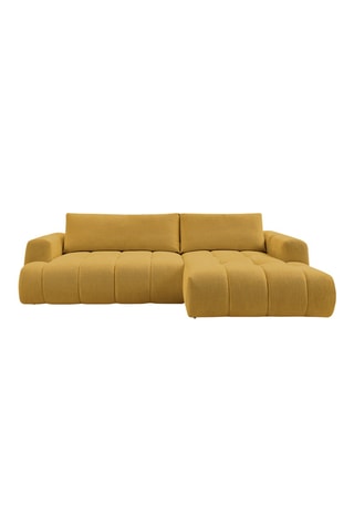 Canapé d'angle gauche convertible Fuji - Beige - 3 places - Tissu bouclette - Couchage 154 x 228 cm