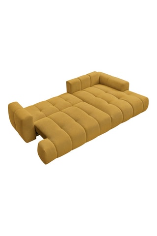 Canapé d'angle gauche convertible Fuji - Beige - 3 places - Tissu bouclette - Couchage 154 x 228 cm