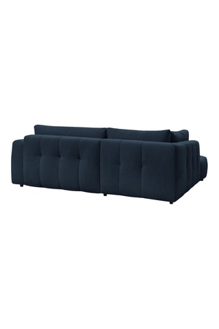 Canapé d'angle gauche convertible Fuji - Bleu - 4 places - Tissu bouclette - Couchage 154 x 228 cm