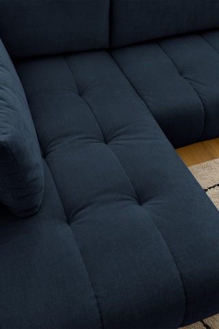 Canapé d'angle gauche convertible Fuji - Bleu - 4 places - Tissu bouclette - Couchage 154 x 228 cm