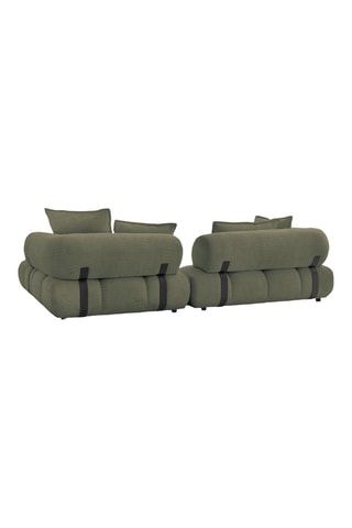 Canapé d’angle fixe droit Alya - Vert - 4 places - En tissu bouclette